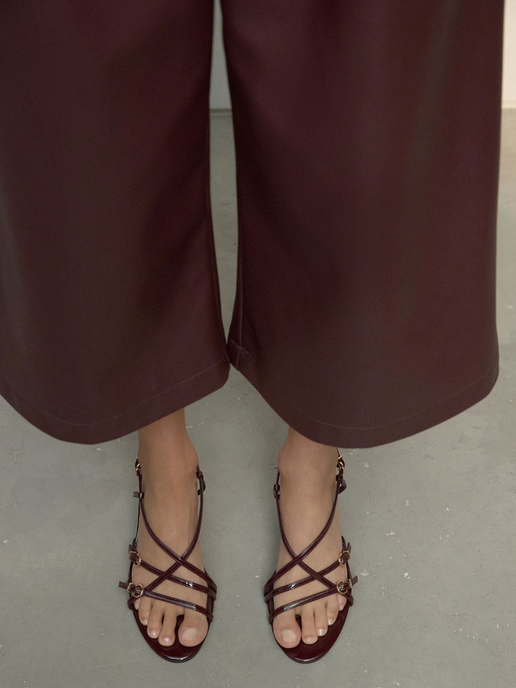 Buy Burgundy Red Forever Comfort® Multi Buckle Strappy Kitten