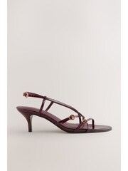 Burgundy Red Forever Comfort® Multi Buckle Strappy Kitten Heels - Image 3 of 15