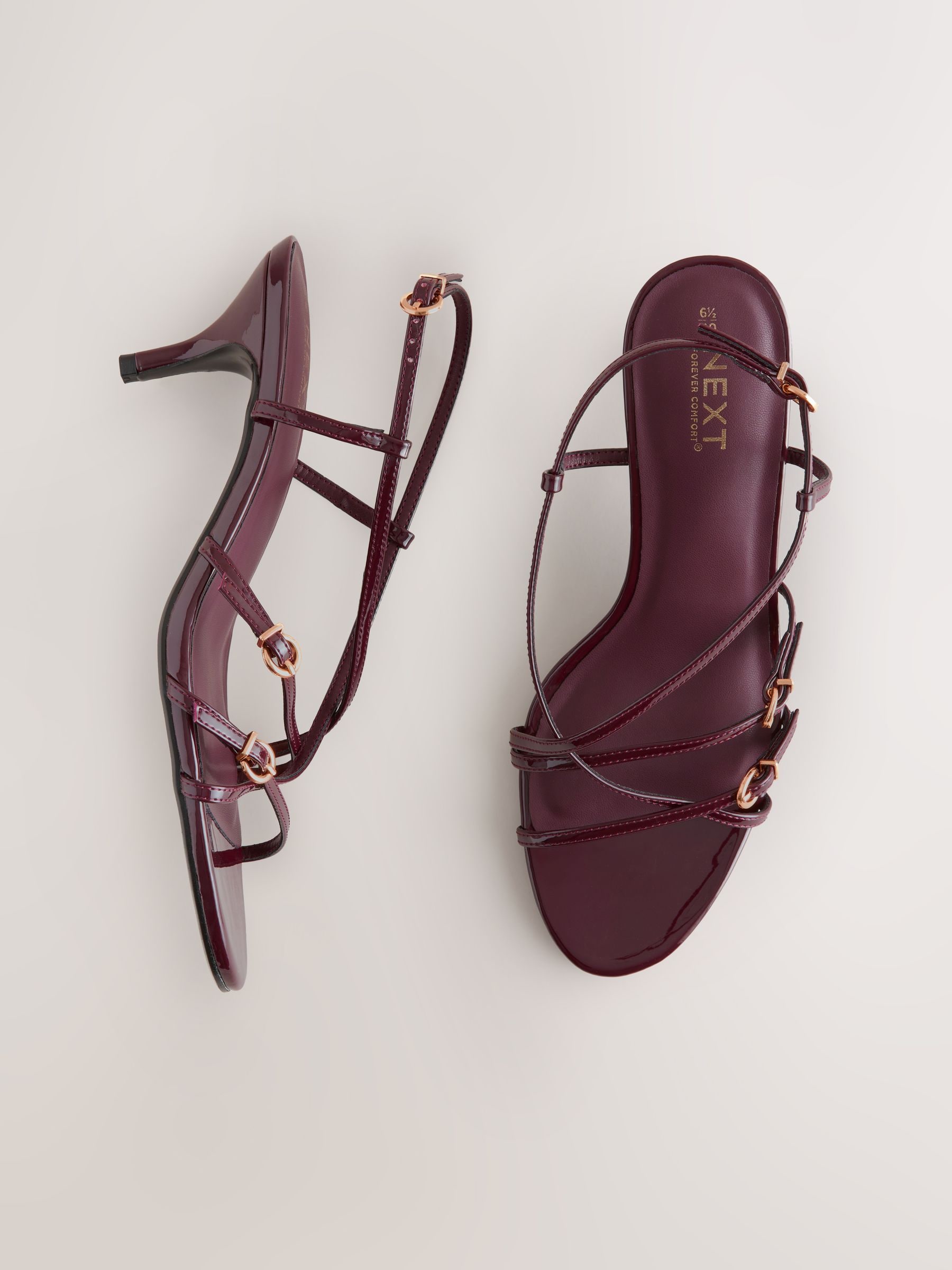 Buy Burgundy Red Forever Comfort® Multi Buckle Strappy Kitten