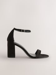 Black Standard/Wide Fit Forever Comfort® Block Heel Sandals - Image 1 of 10