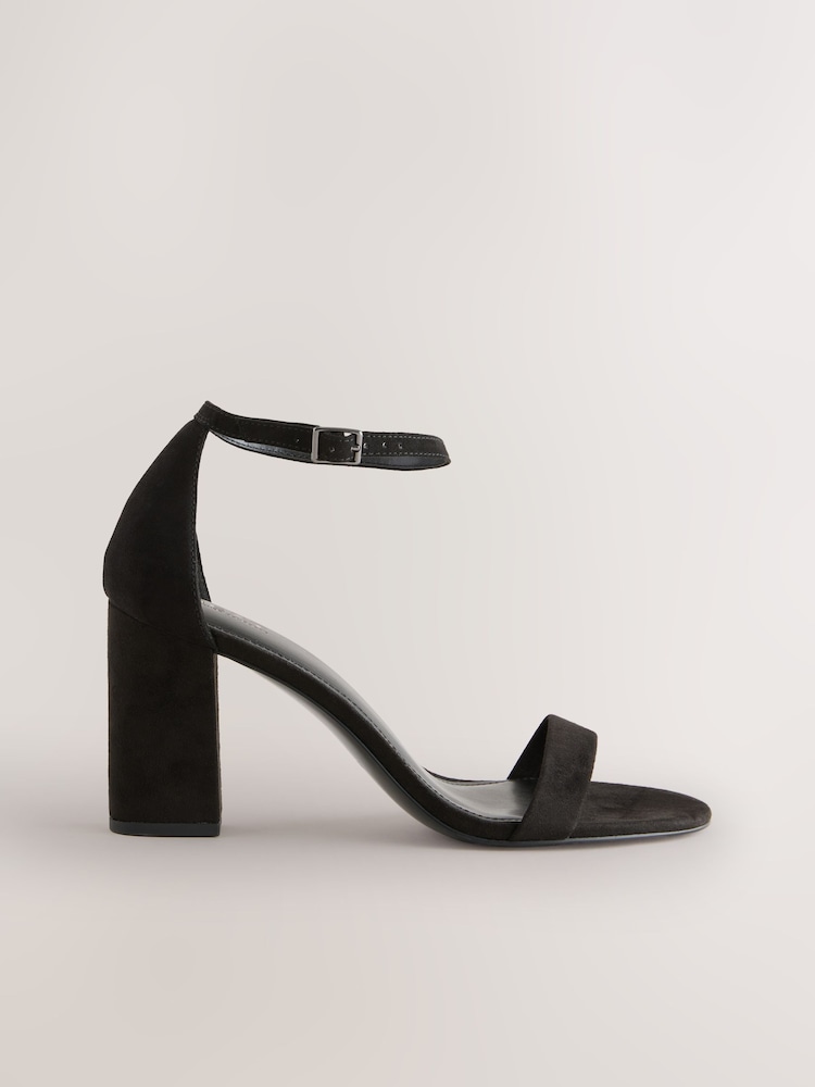 Black Standard/Wide Fit Forever Comfort® Block Heel Sandals - Image 1 of 10