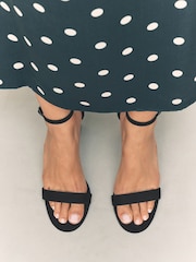 Black Standard/Wide Fit Forever Comfort® Block Heel Sandals - Image 2 of 10
