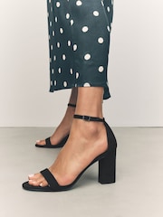 Black Standard/Wide Fit Forever Comfort® Block Heel Sandals - Image 3 of 10