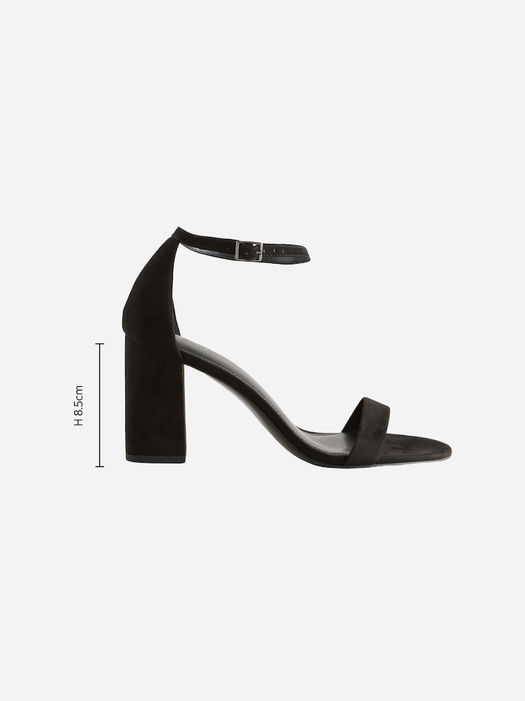 Black Standard/Wide Fit Block Heel Sandals
