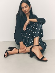Black Standard/Wide Fit Forever Comfort® Block Heel Sandals - Image 6 of 10