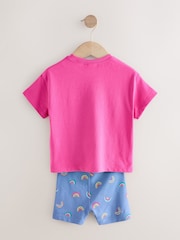 Pink Rainbow Short Sleeve T-Shirt and Cycle Shorts Set (3mths-6yrs) - Image 3 of 5