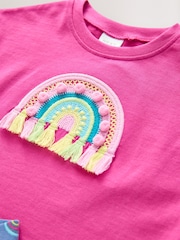 Pink Rainbow Short Sleeve T-Shirt and Cycle Shorts Set (3mths-6yrs) - Image 4 of 5