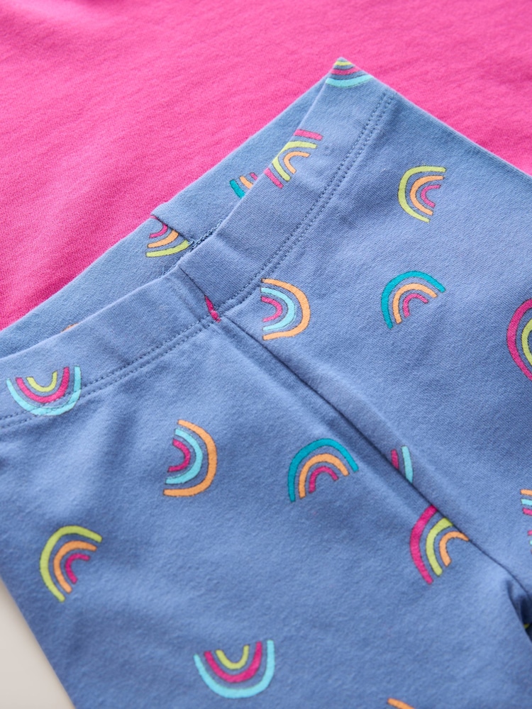 Pink Rainbow Short Sleeve T-Shirt and Cycle Shorts Set (3mths-6yrs) - Image 5 of 5 Pink Rainbow Short Sleeve T-Shirt and Cycle Shorts Set (3mths-6yrs) - Image 5 of 5