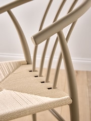 Jasper Conran London Set of 2 Natural Beige Bray Dining Chairs - Image 2 of 6