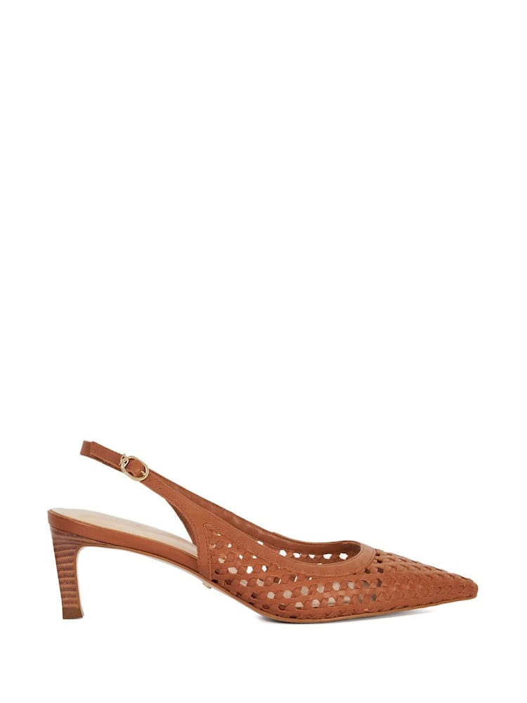 Braun - Dune London Divided Weave Kitten Slingback Shoes - Bild 2 von 6 Braun - Dune London Divided Weave Kitten Slingback Shoes - Bild 2 von 6