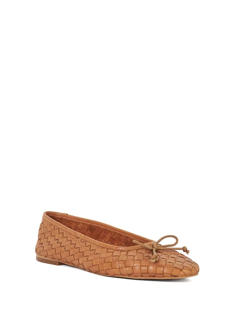 Dune London Tan Heat Woven Ballerina Shoes - Image 3 of 6