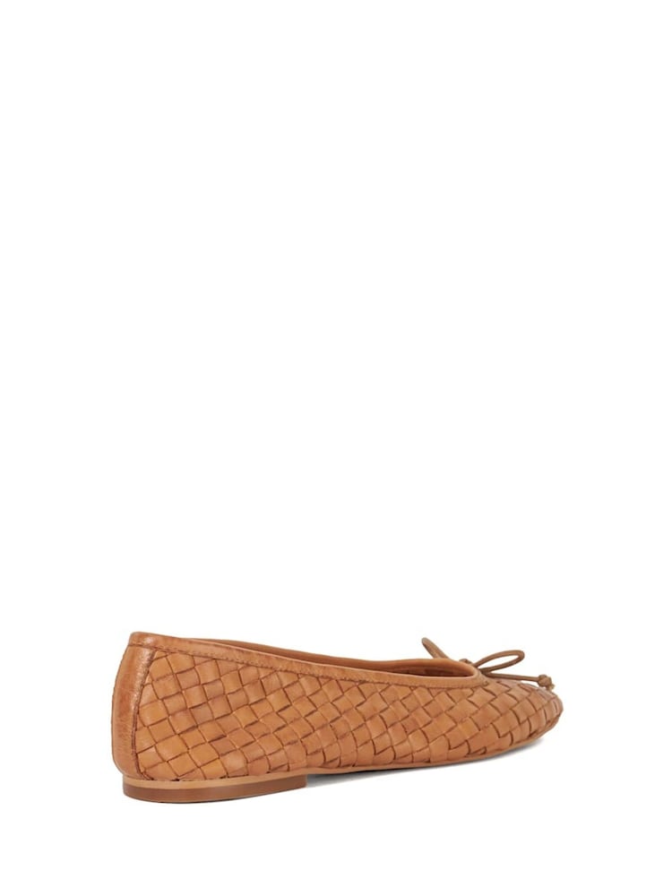 Dune London Tan Heat Woven Ballerina Shoes - Image 4 of 6