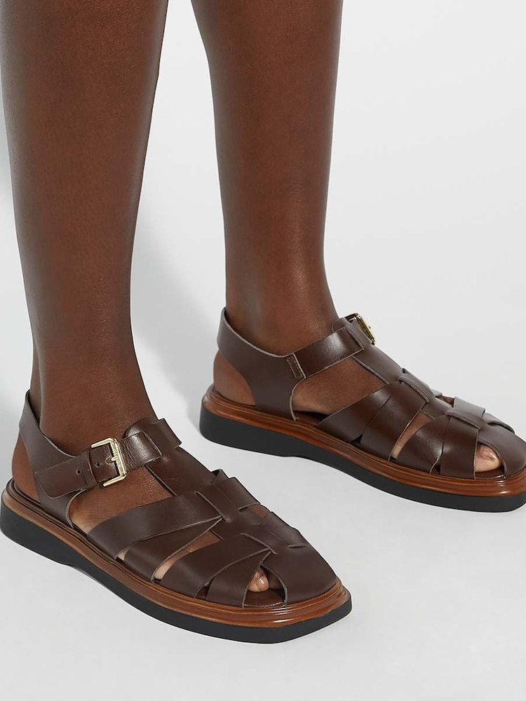 Dune London Black Lisherman Fisherman Chunky Sandals - Image 1 of 6