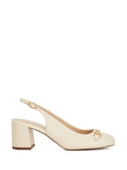 Кремовый - Dune London Dreaming Round Toe Branded Slingback Block Heels - Изображение 1 из 6