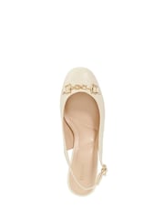 Кремовый - Dune London Dreaming Round Toe Branded Slingback Block Heels - Изображение 4 из 6