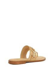 Dune London Cream Lotica Suede Toe Post Flat Sandals - Image 3 of 6