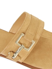 Dune London Cream Lotica Suede Toe Post Flat Sandals - Image 5 of 6
