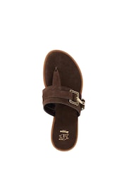 Marrón - Sandalias planas de ante con puntera Lotica de Dune London - Imagen 5 de 6