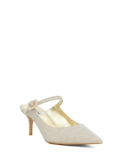 Dune London Gold Chronicles Buckle Open Stiletto Heels - Image 3 of 6