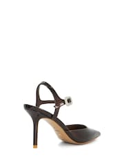 Castanho - Dune London Channel Y Back Open Court Heels - Imagem 4 de 6