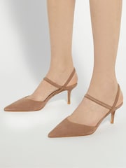 Dune London Brown Standard Fit Classical Elasticated Open Court Shoes - Image 1 of 6
