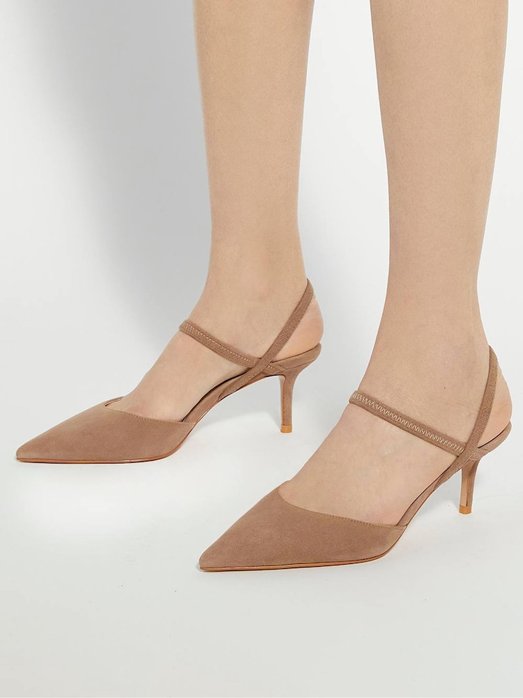 Marrón - Zapatos de salón elásticos clásicos abiertos de Dune London - Imagen 1 de 6 Marrón - Zapatos de salón elásticos clásicos abiertos de Dune London - Imagen 1 de 6