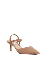 Dune London Brown Standard Fit Classical Elasticated Open Court Shoes - Image 3 of 6