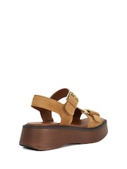 Dune London Cream Black Luno Buckle Flatform Sandals - Image 4 of 6