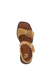 Dune London Cream Black Luno Buckle Flatform Sandals - Image 5 of 6