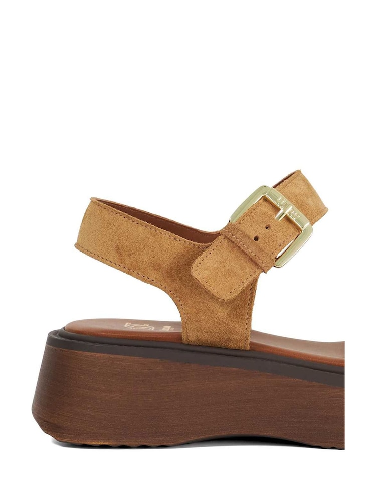 Dune London Cream Black Luno Buckle Flatform Sandals - Image 6 of 6