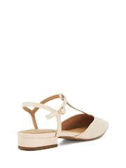 Dune London Cream Harler T-Bar Point Flat Shoes - Image 4 of 6