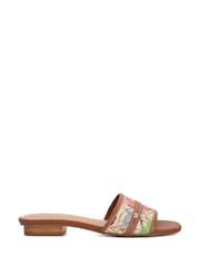 Dune London Natural Leti Flora Slider Sandals - Image 3 of 6