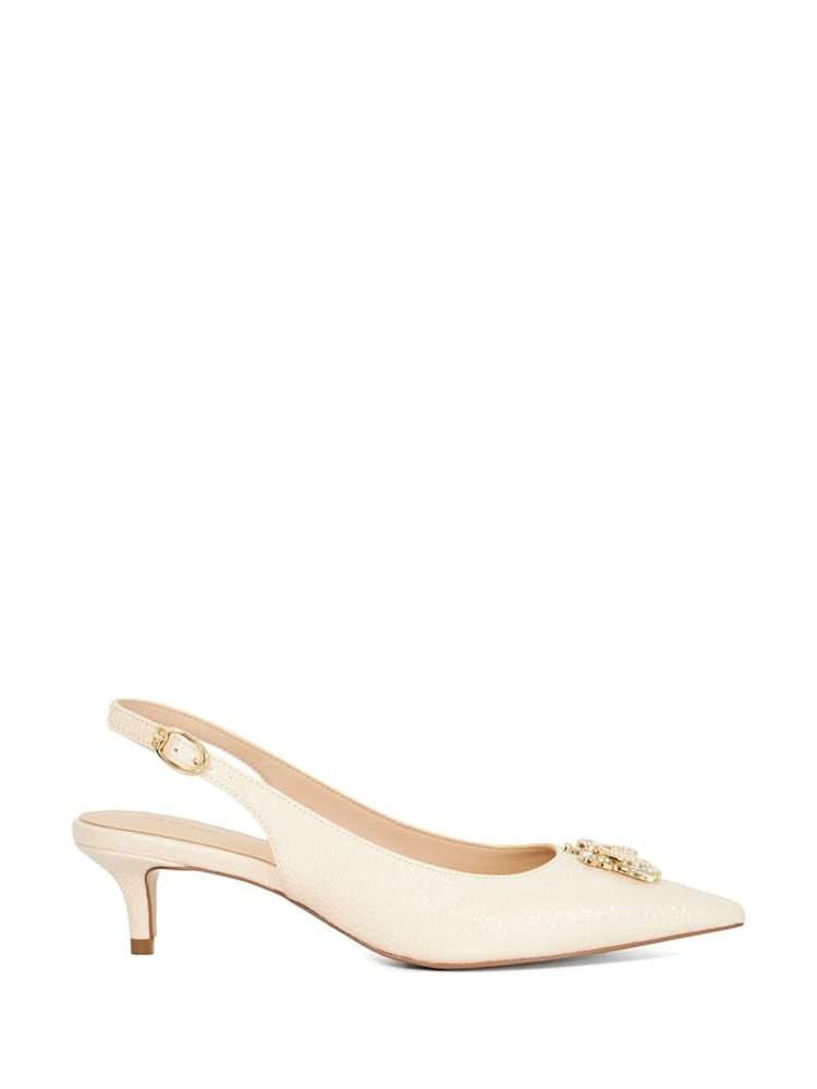 Cream - Dune London Kontakt Branded Block Slingback salonarji in čevlji z visoko peto - Slika 2 iz 6 Cream - Dune London Kontakt Branded Block Slingback salonarji in čevlji z visoko peto - Slika 2 iz 6