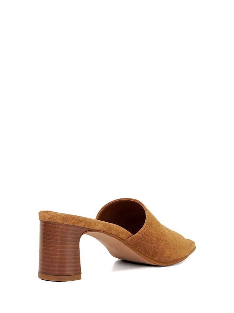 Brun - Dune London Jule Mule Sandales à talons tiges douces - Image 3 of 6