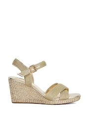 Dune London Gold/Red Lope Cross Over Strap Sandals - Image 2 of 6
