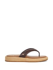 Dune London Brown Laike Thong Flat Wrapped Sandals - Image 1 of 5