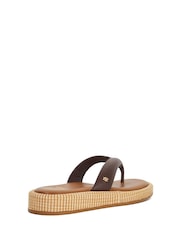 Dune London Brown Laike Thong Flat Wrapped Sandals - Image 3 of 5
