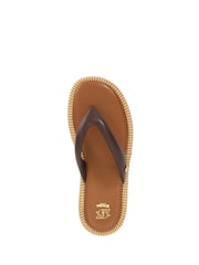 Dune London Brown Laike Thong Flat Wrapped Sandals - Image 4 of 5