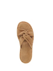 Dune London Cream Lita Cork Cross Strap Flat Sandals - Image 4 of 6
