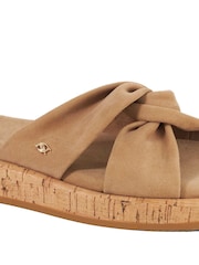 Dune London Cream Lita Cork Cross Strap Flat Sandals - Image 5 of 6