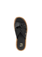 Dune London Black Lita Cork Cross Strap Flat Sandals - Image 4 of 6