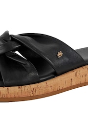 Dune London Black Lita Cork Cross Strap Flat Sandals - Image 5 of 6