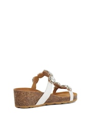 Dune London White Kristan Multi Gem Strap Wedge - Image 3 of 5