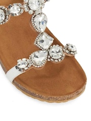 Dune London White Kristan Multi Gem Strap Wedge - Image 5 of 5
