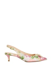 Dune London Pink Light Contact Branded Block Slingback Court Heels - Image 2 of 6