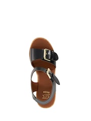 Dune London Black Kamia Strap Buckle Wedge Heel Sandals - Image 4 of 6