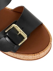 Dune London Black Kamia Strap Buckle Wedge Heel Sandals - Image 5 of 6