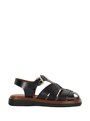 Dune London Charcoal Black Lisherman Fisherman Chunky Sandals - Image 2 of 6