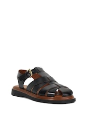 Dune London Charcoal Black Lisherman Fisherman Chunky Sandals - Image 3 of 6