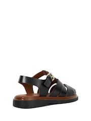 Dune London Charcoal Black Lisherman Fisherman Chunky Sandals - Image 4 of 6